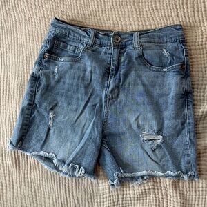 Wallflower Light Blue Distressed Jean Shorts